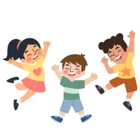 Kurz und einfach Kinder die springen