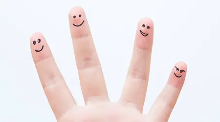 Finger Angemalte Finger für Fingerspiele.