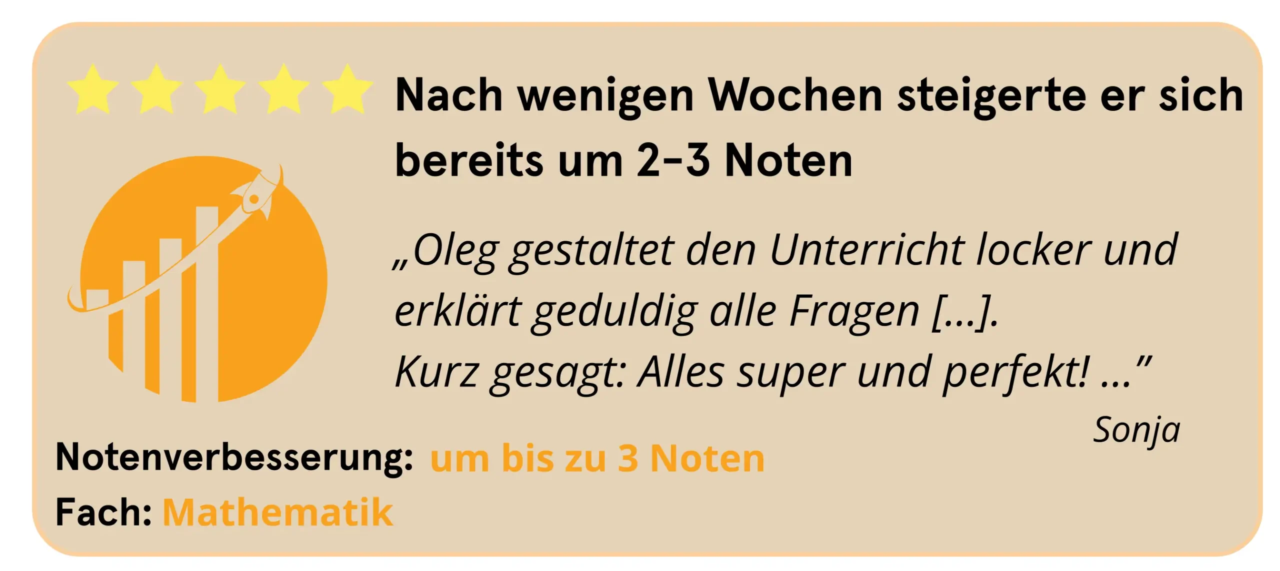 Klicke hier, um die ganze Bewertung zur Mathenachhilfe zu lesen.
