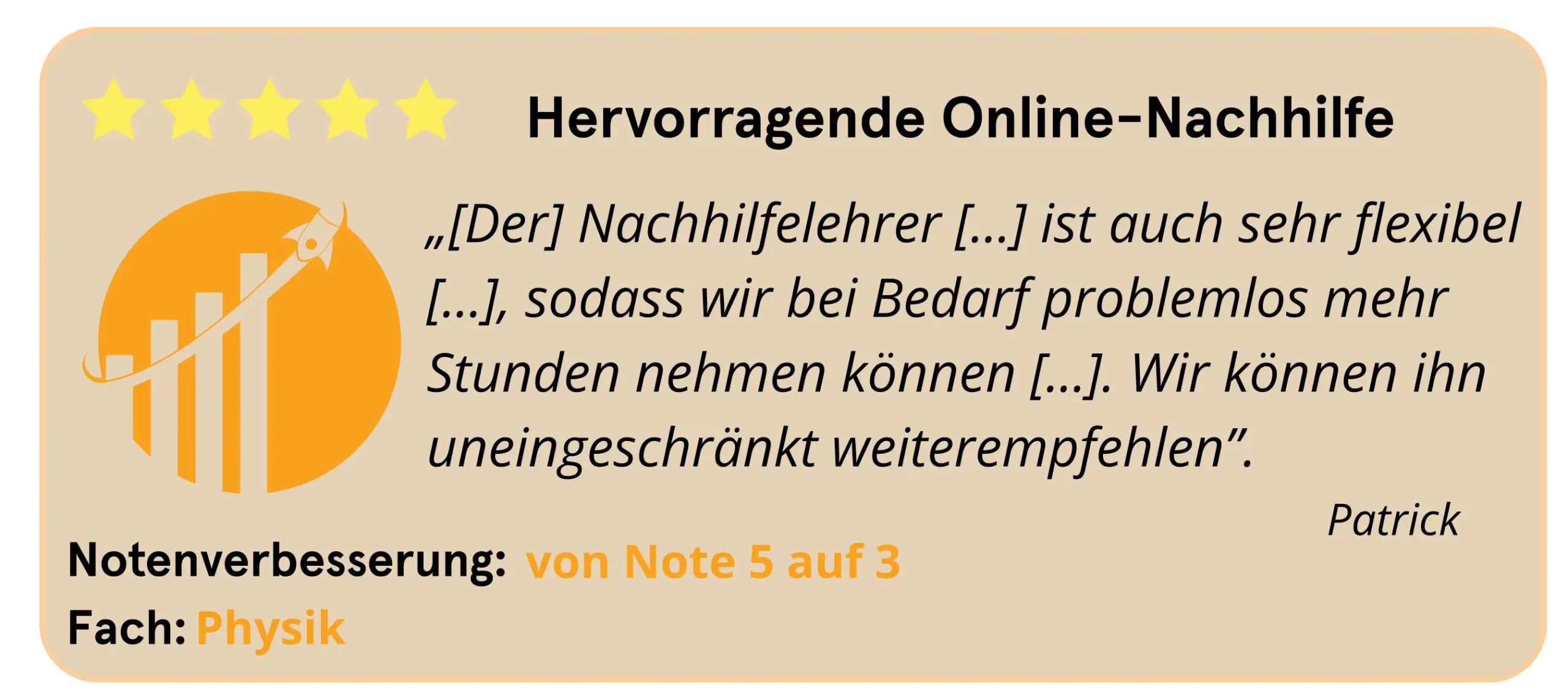 Klicke hier, um die ganze Bewertung zur Physik-Nachhilfe zu lesen.