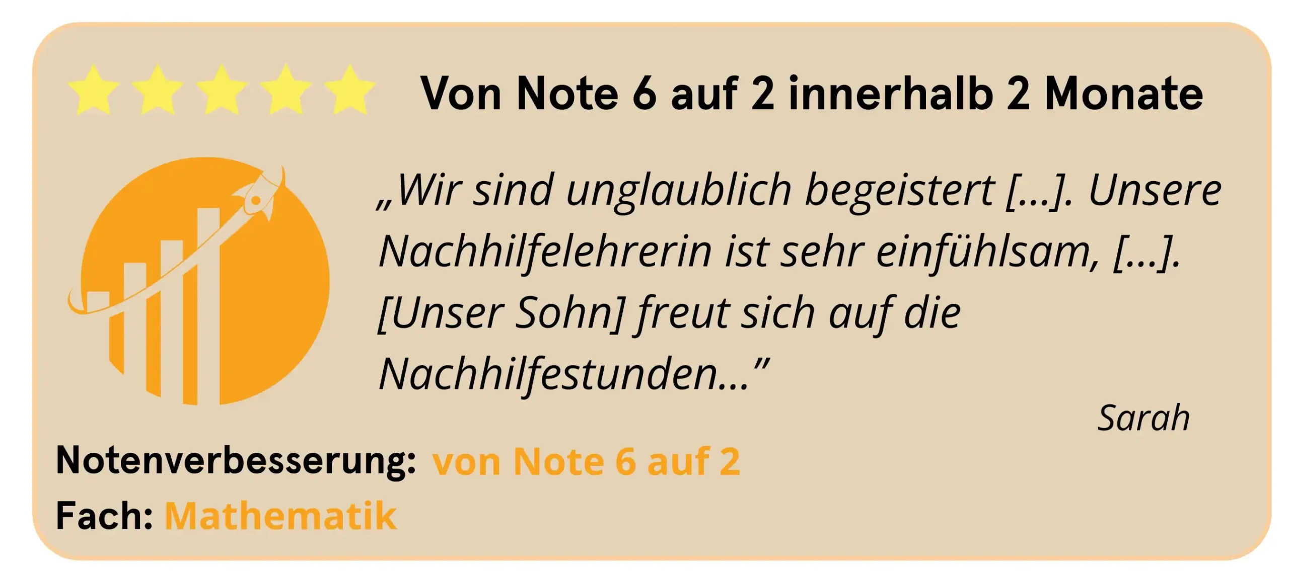 Klicke hier, um die ganze Bewertung zur Mathenachhilfe zu lesen.