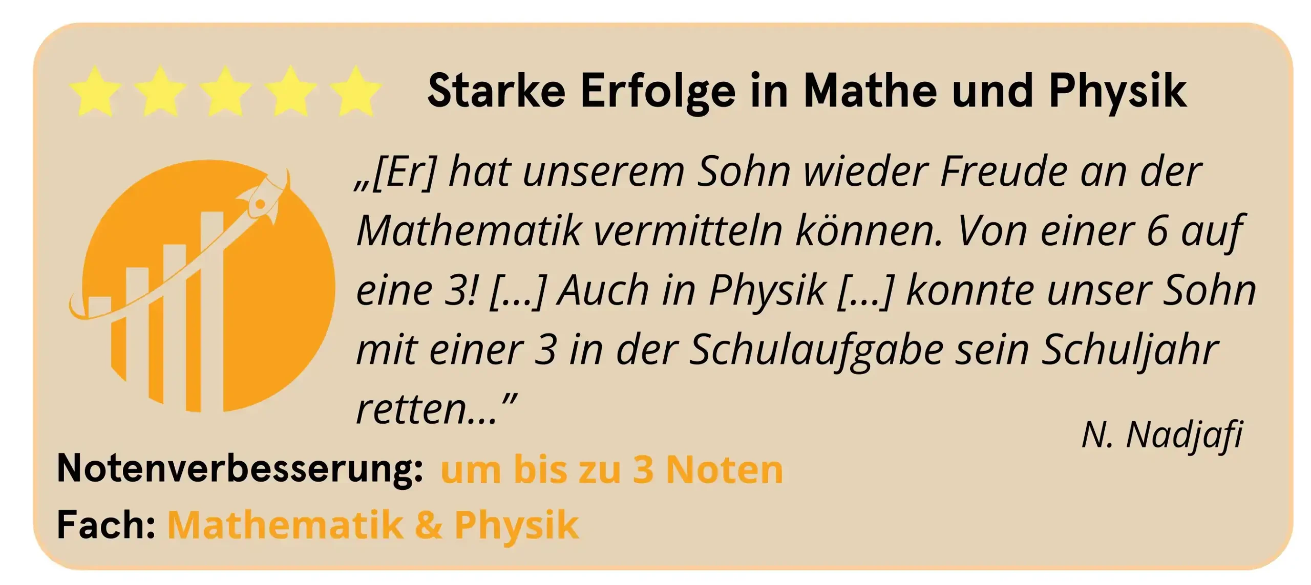 Klicke hier, um die ganze Bewertung zur Physik- und Mathenachhilfe zu lesen.